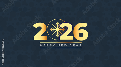  Golden 2026 Bold Typography Vector with Dramatic Glowing Light