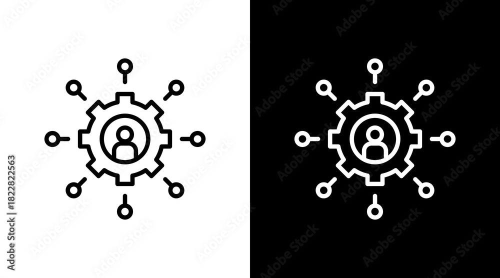 Fototapeta premium Service Hub Outline White Icon Set Design