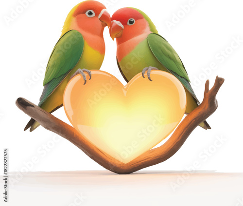 two parrots on a branch