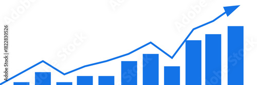 Concept of growth, evolution, graph of increase.business, growth, ipc, crisis, inflation
