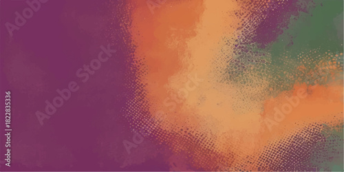 An abstract, colourful watercolour background with vintage grunge texture, featuring a vibrant blend of orange, red, yellow, and dark blue paint patterns