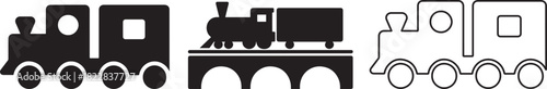 Train icon set in different styles illustration for transportation concepts