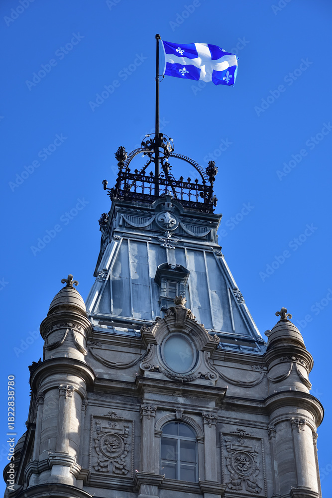 Fototapeta premium Old Quebec parliament Building front tower.