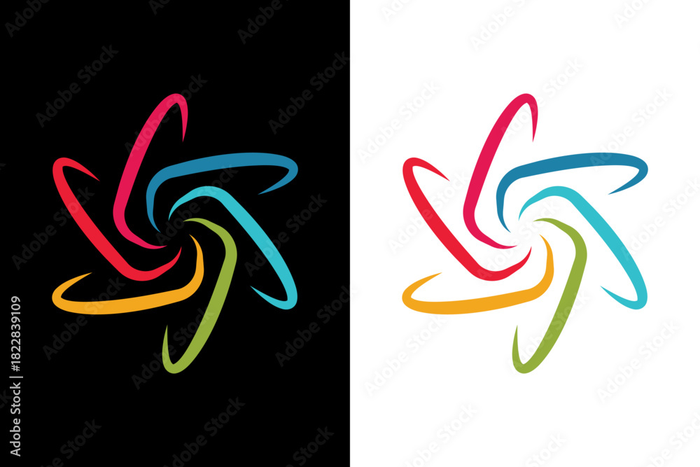 Fototapeta premium Vibrant Abstract Flower Logo Graphic Design