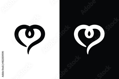 Minimal heart flame icon vector illustration