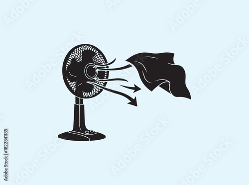 Dynamic Fan Silhouette with Cloth Fluttering in Breeze
