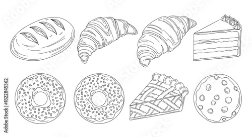 Assortment of Bakery Goods and Desserts