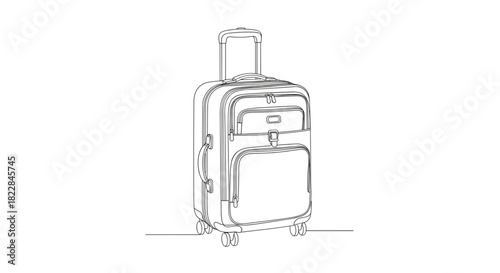 Sleek modern luggage illustration perfect for travel agency promotional materials and adventure blogs