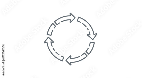 Modern circular flow diagram for business process improvement and continuous cycle design