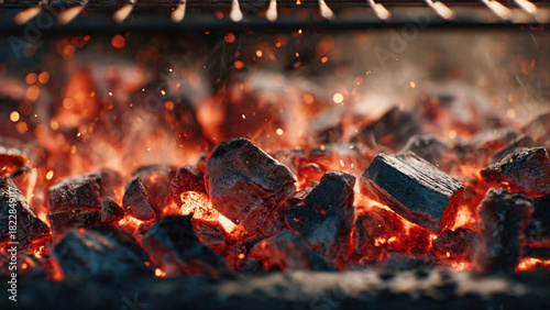 Charcoal grill ready for summer barbecue party cooking