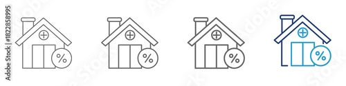 Mortage or refinance in line style icons set design vector illustration.