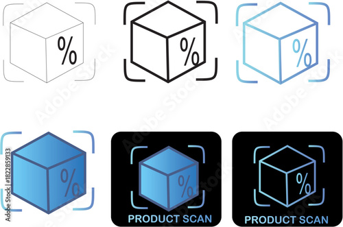 Product Scan Icon Set A modern and versatile collection for product identification and analysis