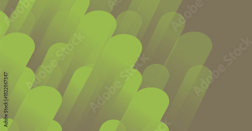 An abstract background featuring elongated, rounded green shapes with blurred edges on a neutral backdrop.