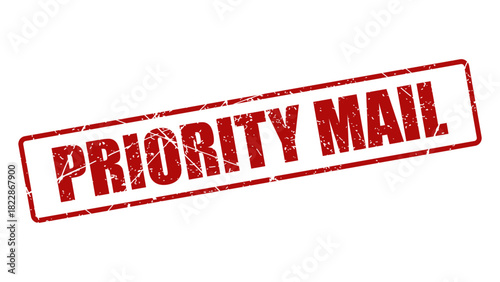 Priority mail stamp with grunge texture