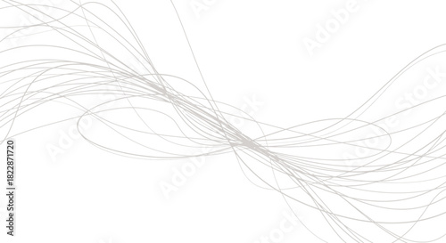 Abstract light gray wavy lines flowing dynamically across a clean white background, creating a minimalist and fluid design.