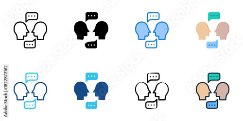 Communication icon set multiple style collection vector illustration
