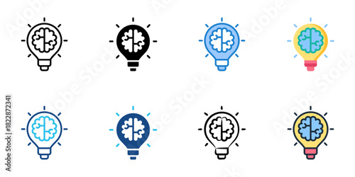 Creativity icon set multiple style collection vector illustration
