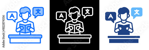 Language Learning triplestyle icon