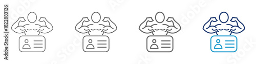 Gym Membership Icon Collection With Line Styles and Blue Colour
