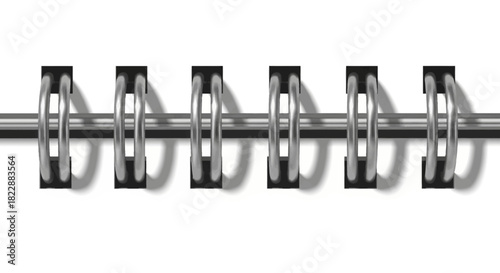 Close-up of a Silver Wire-O Binding on Black Spine