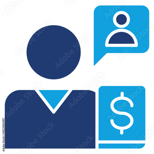 Financial Counseling Flat Blue Icon