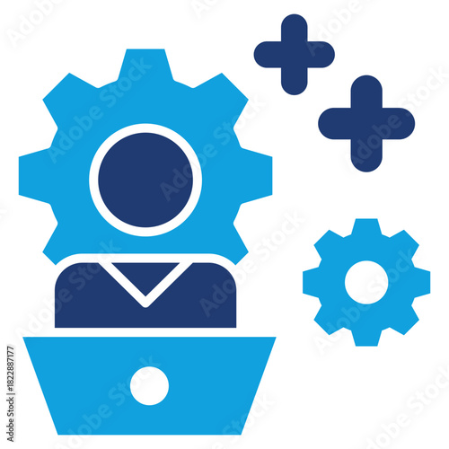 Profesional Development Flat Blue Icon