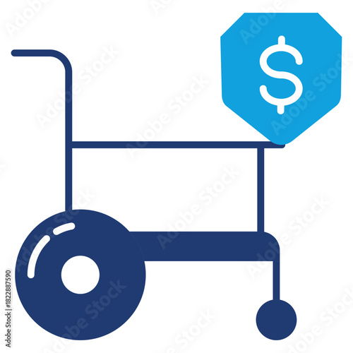 Disability Insurance Flat Blue Icon
