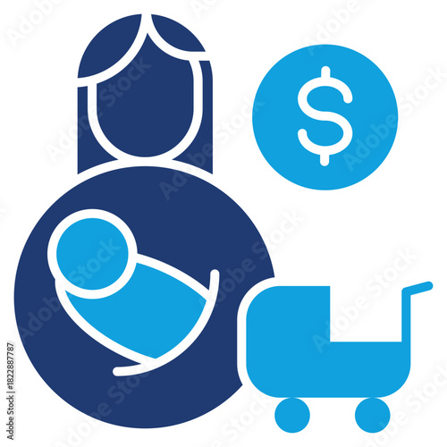 Maternity Witness Program Flat Blue Icon