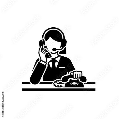 Customer Service Representative Icon Illustration
