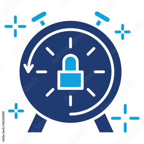 Flexible Work Schedule Flat Blue Icon