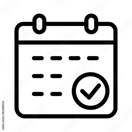 Calendar Line Icon of Business Contracts Icon Set