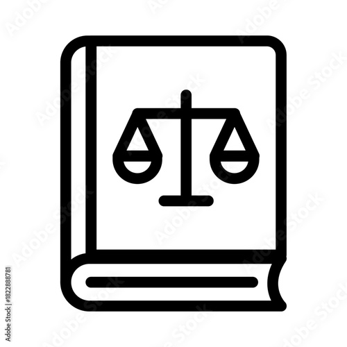 Law Book Line Icon of Legal Compliance Icon Set