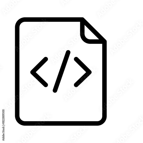 Code Specification Line Icon of Behavior-Driven Development (BDD) Icon Set