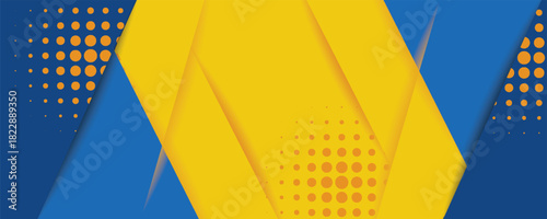 Abstract background modern hipster futuristic graphic. Yellow background with stripes. Vector abstract background texture design, bright poster, banner yellow and blue background Vector illustration.