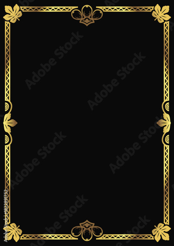 レトロ・アールデコ調いちじくデザインフレーム14（金)