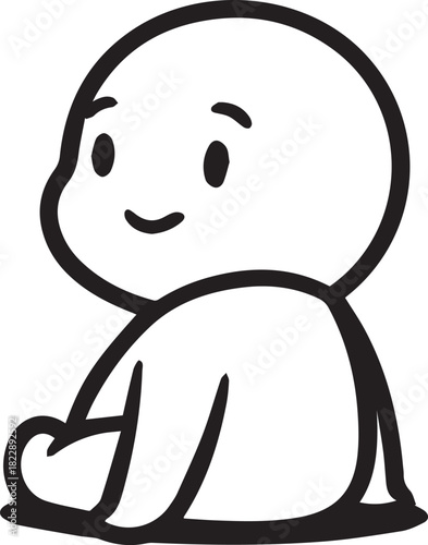 Minimalist Character Saying "Chill Bro"