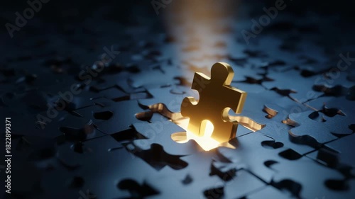 Golden Puzzle Piece Finding its Place with Shining Light