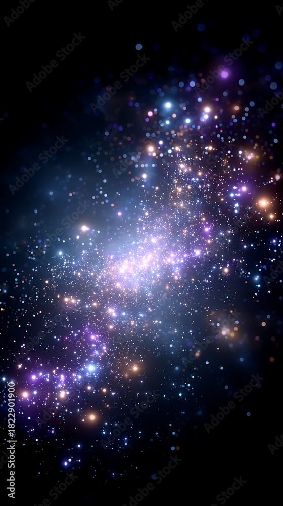 Fototapeta premium Vivid Galaxy with Bright Stars and Nebula in Deep Space