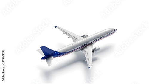 Airplane on white background.