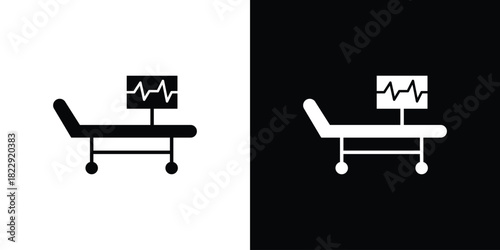 Hospital bed icon Isolated. icon for logo, graphic design and more.