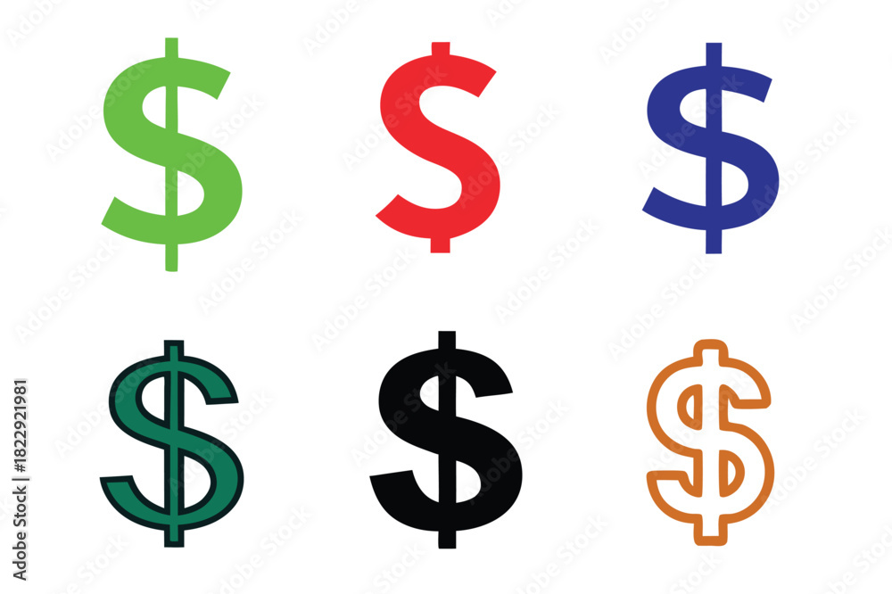 Obraz premium Dollar Symbol Vector Collection.