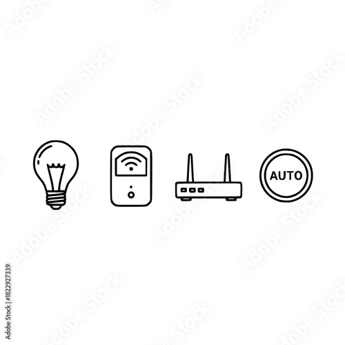 Smart home automation system elements showcase modern living and efficient technology for seamless control, offering convenience and security, digitally designed