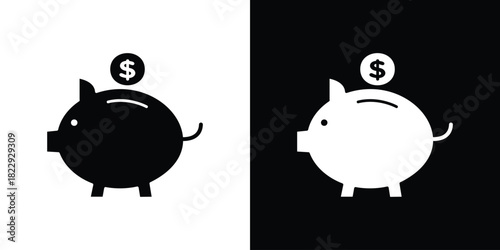 Piggy bank icon Isolated. icon for logo, graphic design and more.
