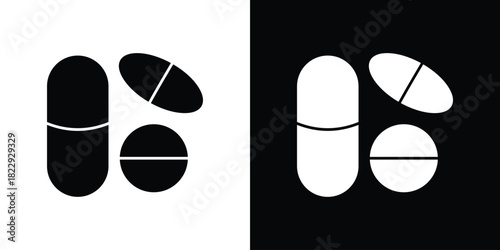 Pills icon Isolated. icon for logo, graphic design and more.