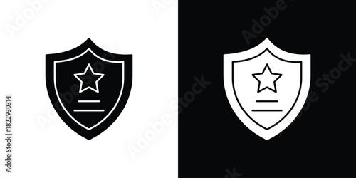 Police badge icon Isolated. icon for logo, graphic design and more.