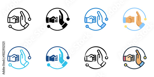 Conflict resolution icon set multiple style collection vector illustration 
