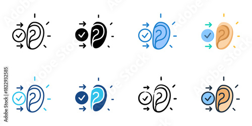 Active listening icon set multiple style collection vector illustration 

