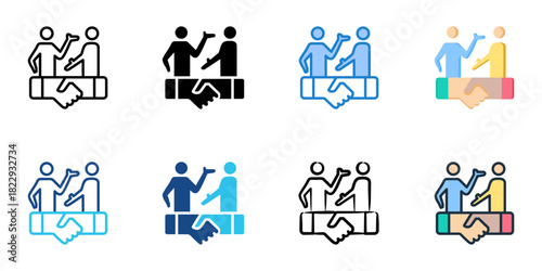 Negotiation icon set multiple style collection vector illustration 
