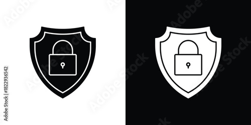 Shield lock icon Isolated. icon for logo, graphic design and more.