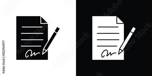 Signed contract icon Isolated. icon for logo, graphic design and more.